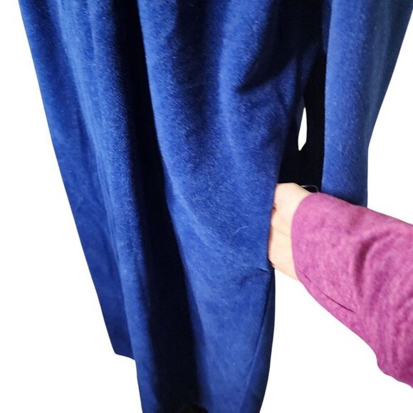 Vintage 70s Vanity Fair Zip Velour House Coat Robe Womens Size M Navy Blue - Picture 4 of 10